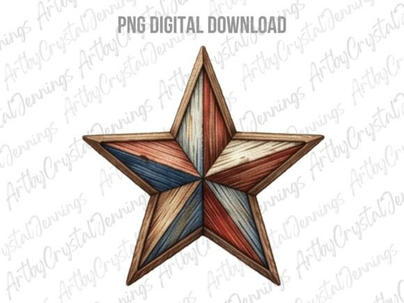 Download Rustic Americana Patriotic Star PNG - Rustic americana Collection