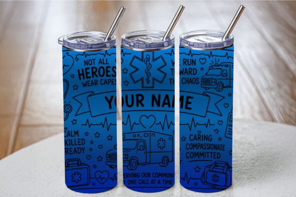 Download EMS Personalized Tumbler Wrap Line Art - Personalized tumbler Collection