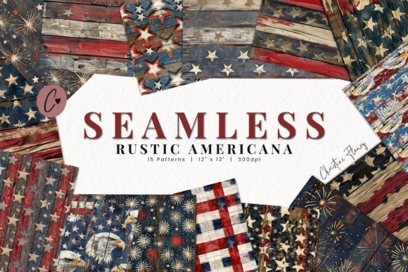Download Seamless Rustic Americana Digital Paper - Rustic americana Collection