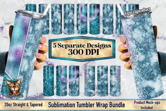 Download 20oz Marble Disco Tumbler Wrap Bundle - Premium Resources