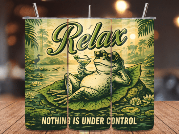 Download Funny Relaxing Frog Tropical Tumbler PNG - Tropical tumbler png Collection