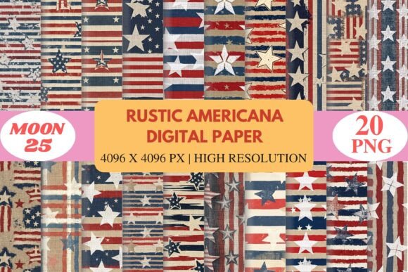 Download Rustic Americana Digital Paper - Rustic americana Collection