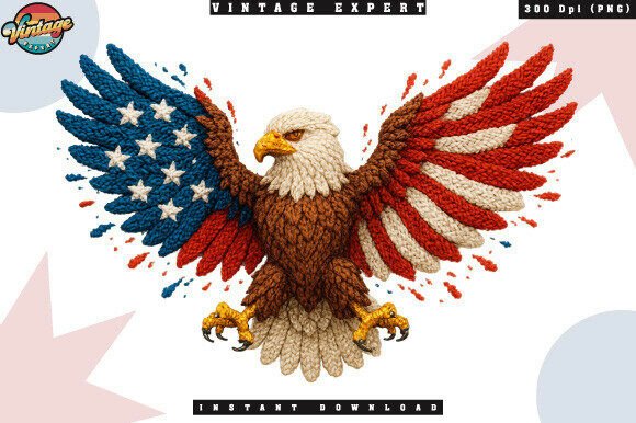 Download Rustic Americana Eagle Crochet Yarn PNG - Rustic americana Collection